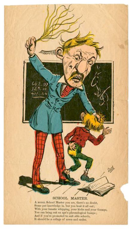 Cartoon of a School Master ca 1840